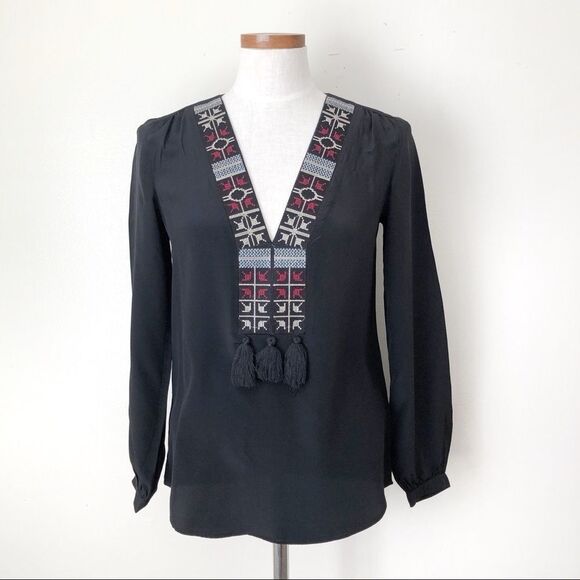 Anthropologie Lavender Brown Black Blouse XS - Picture 2 of 6